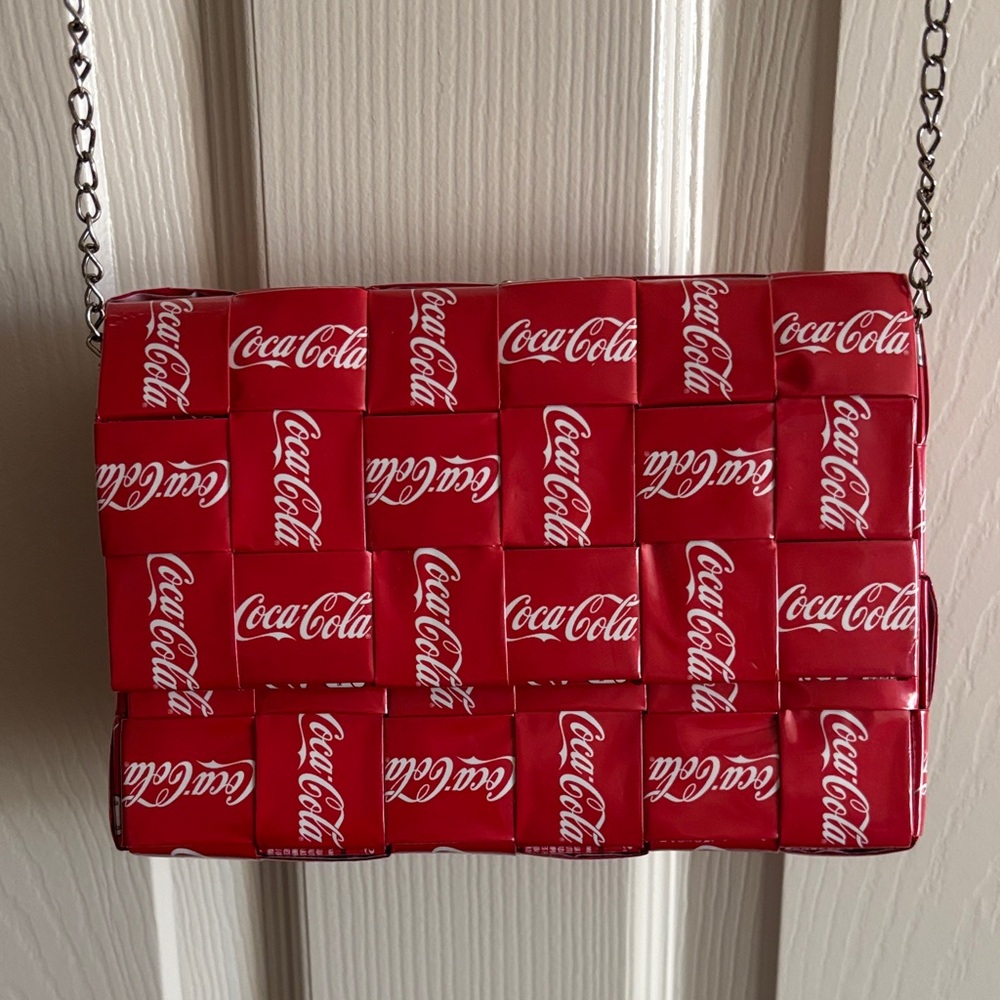 Coca Cola Red Woven Crossbody Bag